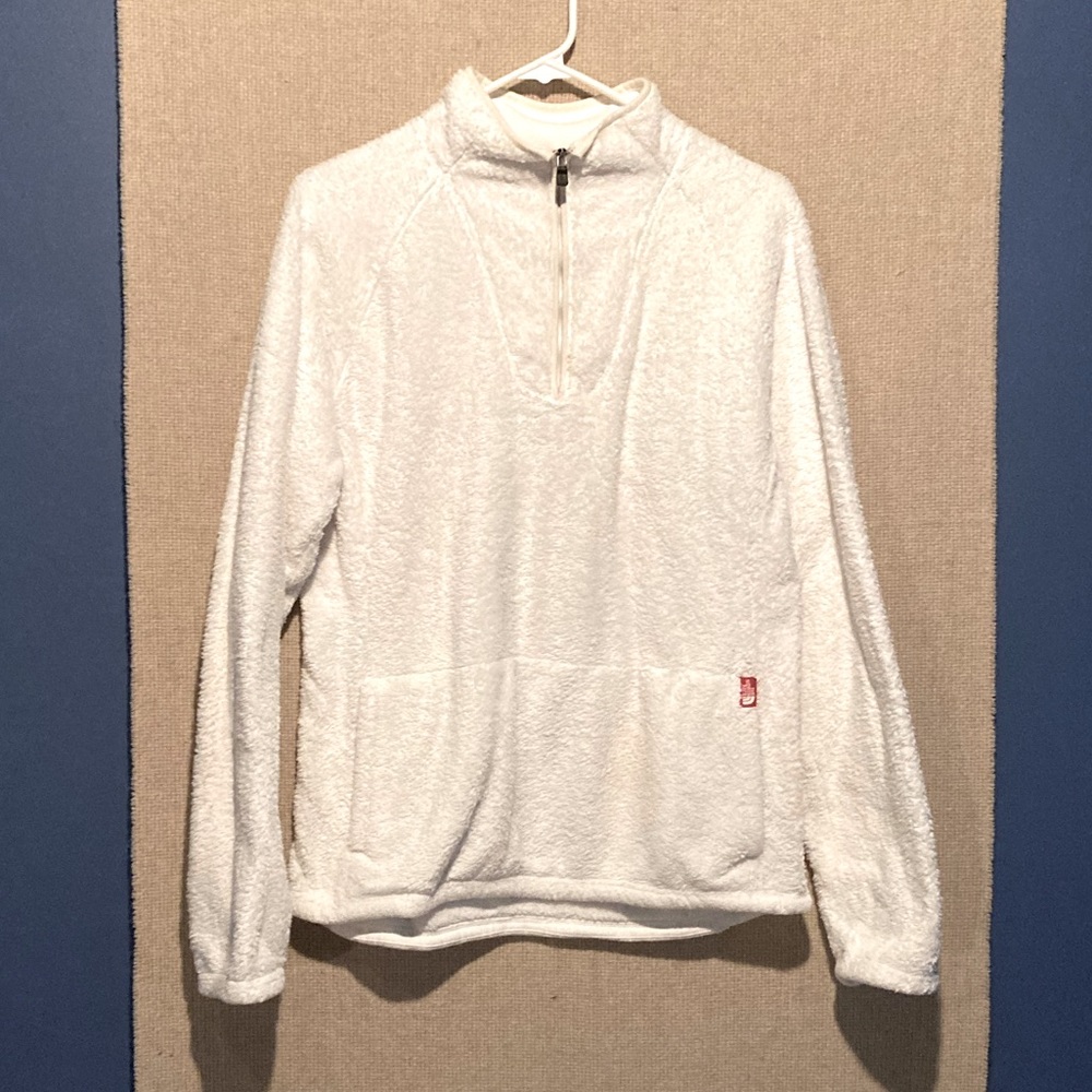 White North Face zip up fleece